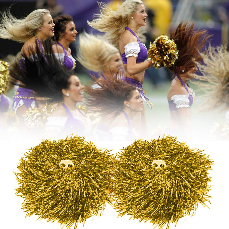 [AUSTRALIA] - hatisan 12 Pack Cheerleading Pom Poms, Cheerleader Pompoms Metallic Foil Pom Poms for Sports Team Spirit Cheering Party Dance Useful Accessories 6 Colors 