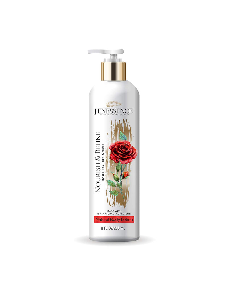 J'enessence Natural Body Lotion Rose, Neroli, Tea Tree, Therapeutic, Skin Nourish, Skin Refine, Parabens Free, Cruelty Free, Vegan - BeesActive Australia