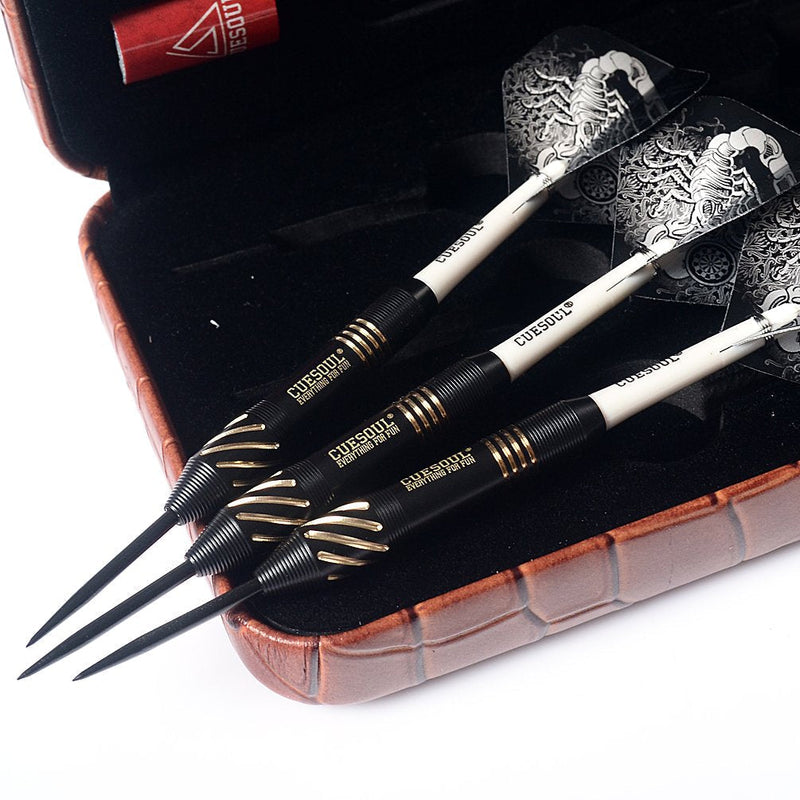 CUESOUL Steel Tip Darts Set 20/22/24 Grams with Deluxe PU Darts case-Black Scorpion Series F2004-20g - BeesActive Australia