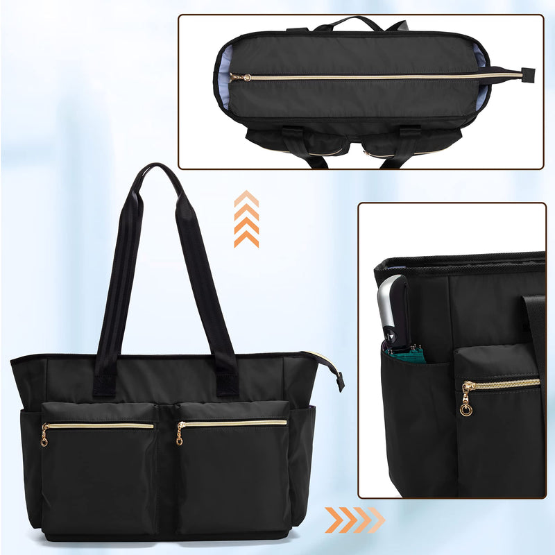 Damero Nurse Tote Bag, Nurse Work Bag with Laptop Sleeve and Pockets for Nursing Students, Medical Supplies and More, Black - BeesActive Australia