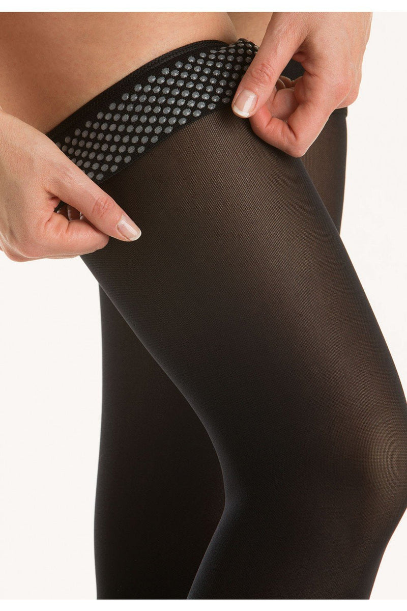 RELAXSAN M2170A open-toe Thigh High (20-30 mmHg), 100% Made in Italy Medium Black - BeesActive Australia