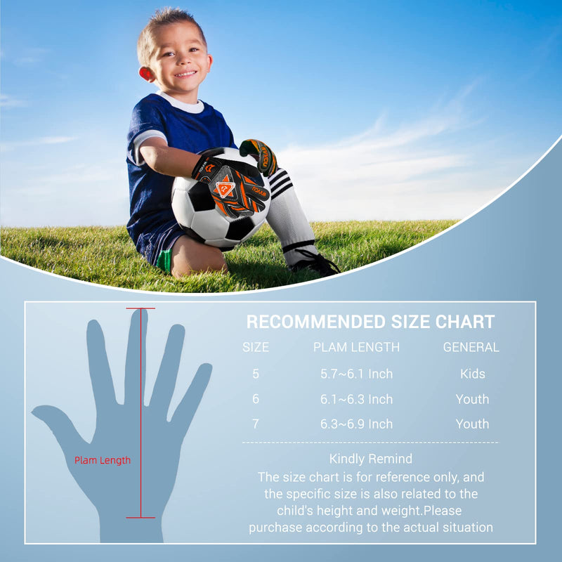 WVVOU Goalkeeper Gloves for Kids Youth, Soccer Goalie Gloves with Double Protection, Anti-Slip Soccer Gloves, Super Grip 8 Orange - BeesActive Australia