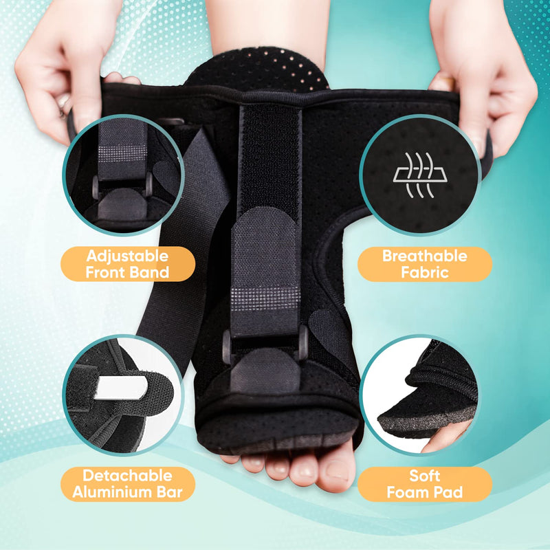 NUTRETURE Plantar Fasciitis Night Splint - Innovative Design for Better Support, Perfect for Achilles Tendonitis, Plantar Fasciitis, Sprain, Swelling, Heel Pain & Sports Injuries (Black) - BeesActive Australia