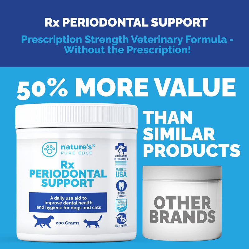 Rx PERIODONTAL Support-Dental Care for Dogs and Cats. Eliminates Bad Breath, Plaque, and Tartar. Promotes Healthy Teeth and Gums. Extra Large, 200 Grams. - BeesActive Australia