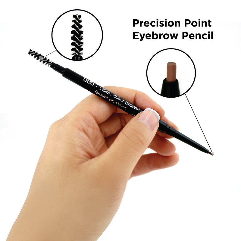 Billion Dollar Brows On Point Waterproof Micro Eyebrow Pencil - Raven Black, Super-fine and Self-sharpening Tip for Natural, Blendable Lines - BeesActive Australia