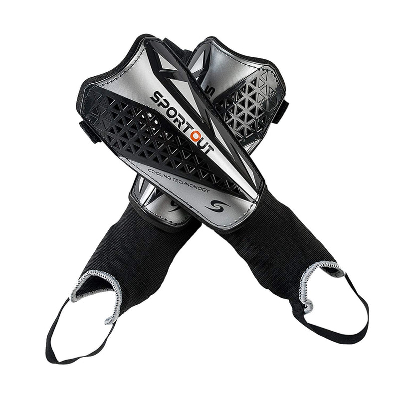 Sportout Kids Youth Adults Soccer Shin Guards with Protective Hard Shell,Offers Comprehensive Protection for Your Kids' Legs. Large Black 2.0 Pro - BeesActive Australia