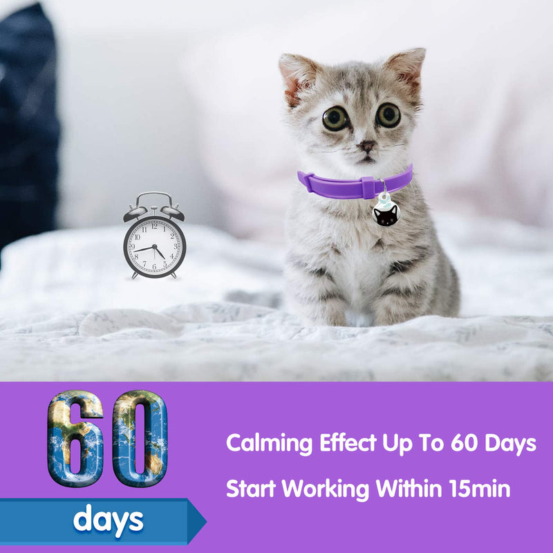 4 Pack Cats Calming Collar, Cat Anxiety Relief with Pheromones, Waterproof Calm Collar Size Up to 15 Inches (4 Pack Cats Collar+4 Pendants) - BeesActive Australia
