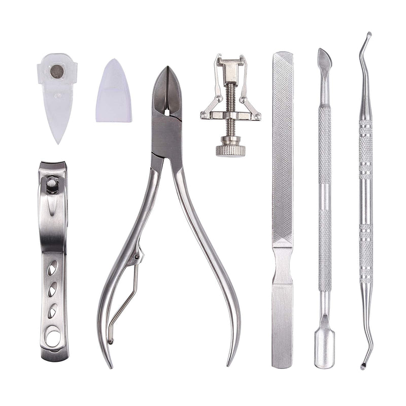 7 Pcs Ingrown Toenail Tools Kit Ingrown Premium Nail Treatment Foot Tool Toenail Removal Correction Clippers for Ingrown & Thick Nail Stainless Steel Pedicure Kit with PU Bag - BeesActive Australia