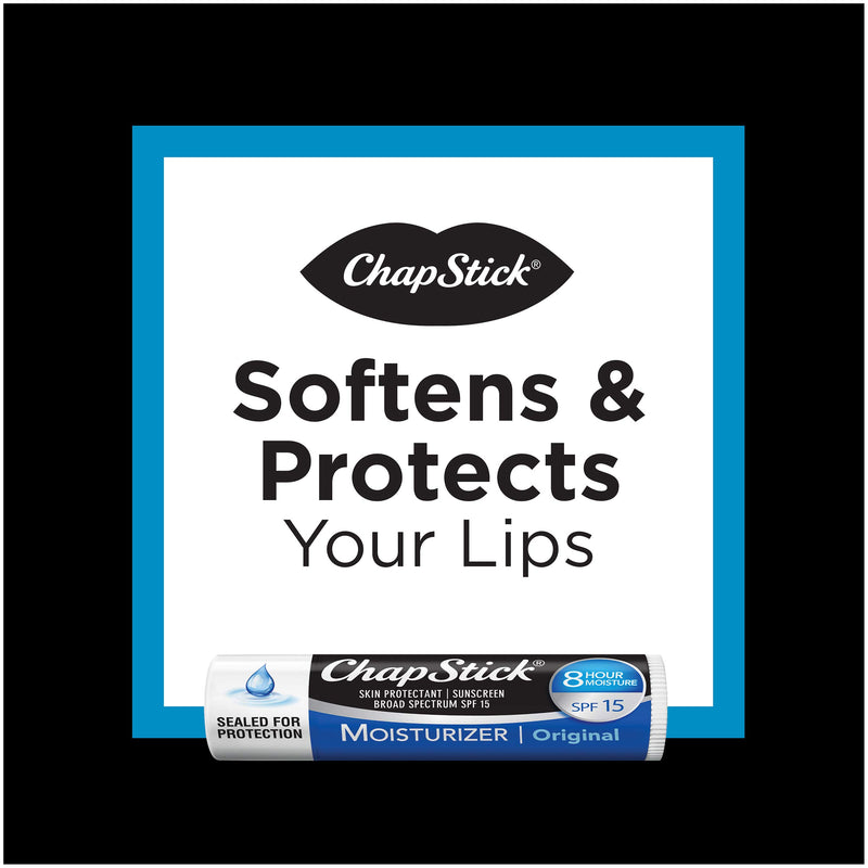 ChapStick Moisturizer Original, Black Cherry and Cool Mint Lip Balm Tubes Variety Pack, SPF 15 and Skin Protectant - 0.15 Oz (Pack of 3) - BeesActive Australia