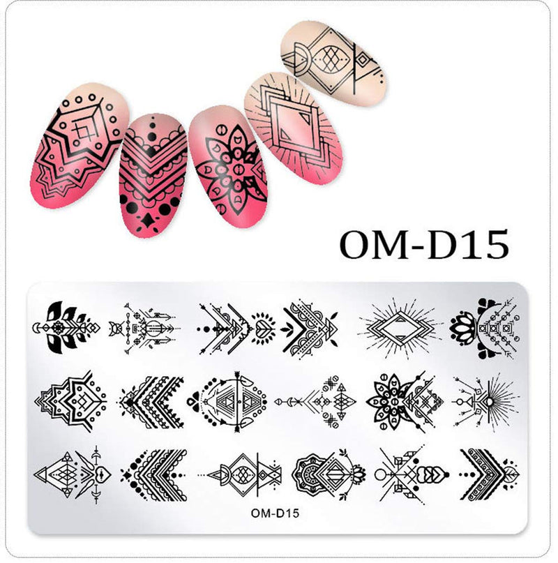 WOKOTO 5pcs Stamping Plates for Nail Art Kit Lace Mandala Flower Animal Nail Image Templates Design Stamp Tools Kit - BeesActive Australia