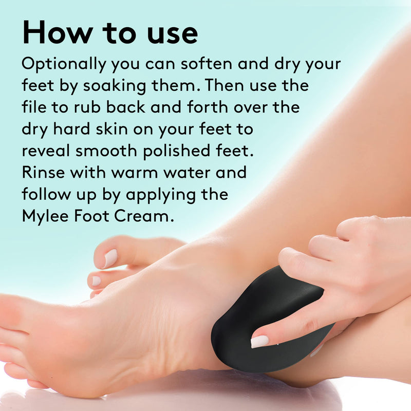 Mylee Crystal Foot File for Smooth Feet - Ultra Fine Glass Surface, Gently Removes Hard Skin, Works on Dry & Wet Feet, Easy to Clean & Sanitise Professional & Home Use, 5 Year Guarantee on the Surface - BeesActive Australia