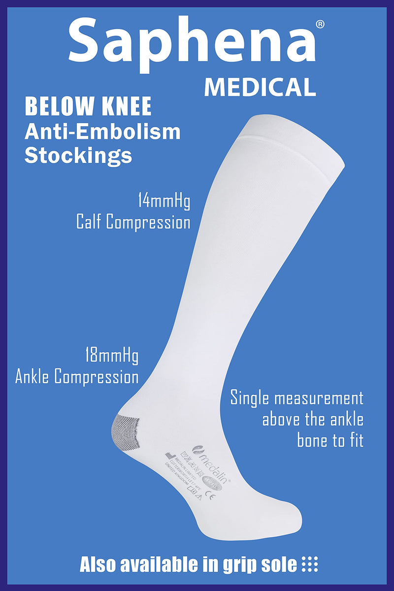 Saphena - Unisex Medical Graduated Compression After Surgery Below Knee Non Slip Anti Embolism Stockings with Grips (X-Large, Green (BKG)) - BeesActive Australia