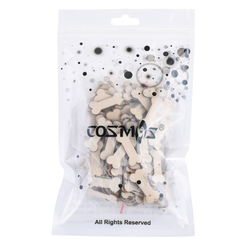 Cosmos Pack of 100 Unfinished Wood Dog Bone Cutouts Wood Craft for DIY Project Decoration and Painting - BeesActive Australia