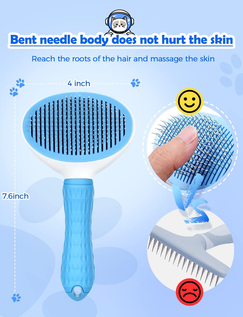 Cat Grooming Glove Brush, RIFNEEIM Pet Deshedding Glove with Self Cleaning Slicker Brush, Efficient Pet Hair Remover Massage Tool with Enhanced Five Finger Design for Cat Dog - BeesActive Australia