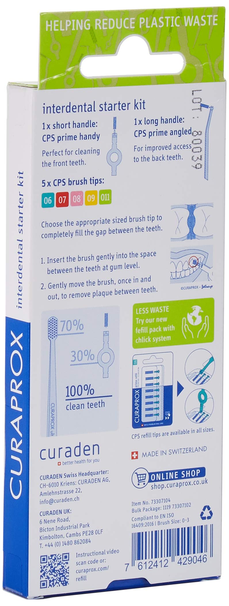 Curaprox CPS Interdental Brush Starter Kit, Mixed - 06, 07, 08, 09, 011 Interdental Brushes + 2 Interdental Toothbrush Holders - BeesActive Australia