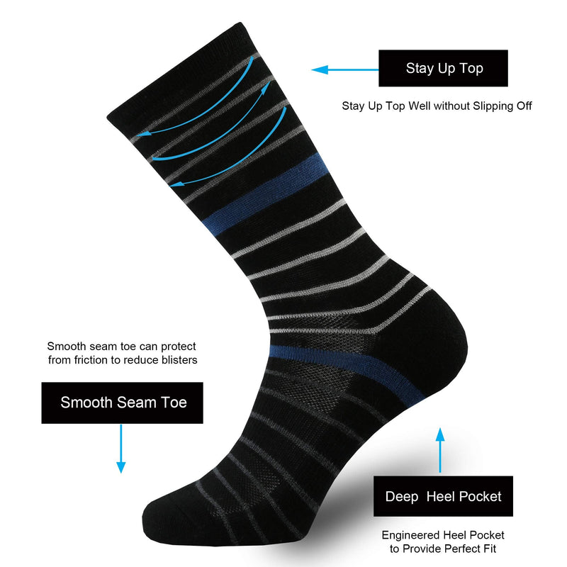 ONKE Merino Wool Cushion Crew Socks for Women Lady Casual Dress Outdoor Trail Hiking Hiker with Light Breathable Performance Multicolor3 9-11 - BeesActive Australia