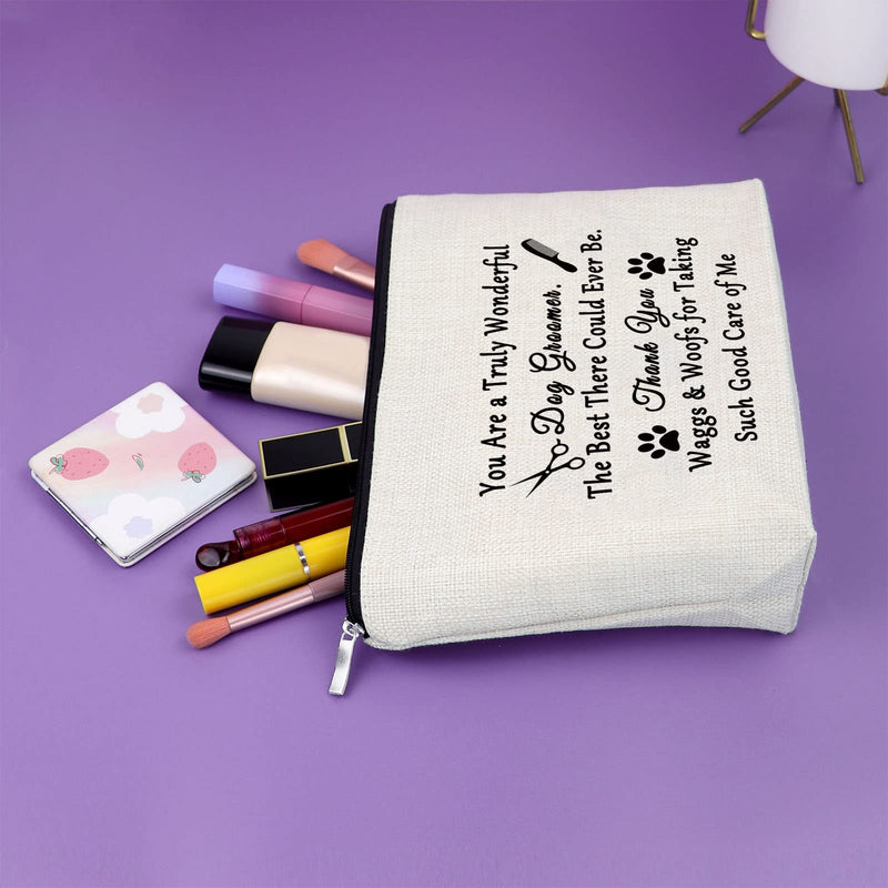 Dog Groomer Gift for Women Makeup Bag Thank You Gift for Dog Groomer Pet Groomer Gift Cosmetic Bag Dog Lover Gifts Thanksgiving Day Gifts Birthday Christmas Gifts for Her Cosmetic Travel Pouch - BeesActive Australia