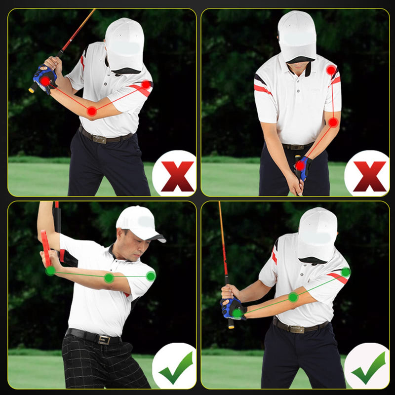 Tiyano Golf Swing Training Aid,Golf Spinner Swing Motion Trainer,Swing Trainer Correct Wrong Swing,Golf Posture Correction Improving Gesture, for Beginners Training Aid Indoor Golf Equipment Red - BeesActive Australia