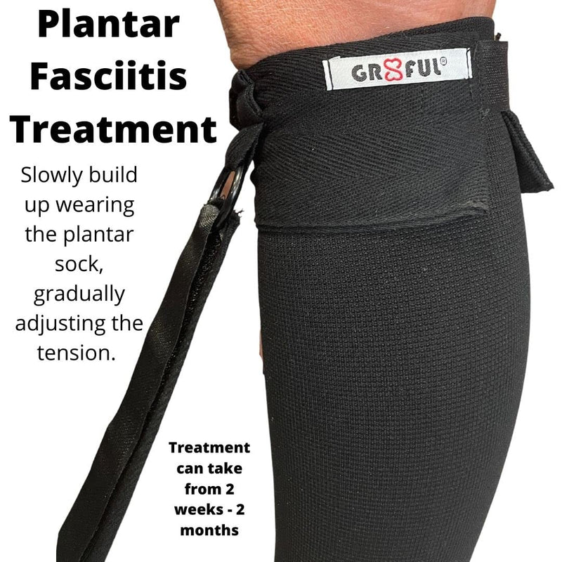 gr8ful® Plantar Fasciitis Night Sock Brace | Dorsal Splint Compression Socks for Achilles Tendonitis & Plantar Fasciitis Treatment | Provides a gentle stretch overnight | Lightweight | Black (s/m) s/m - BeesActive Australia