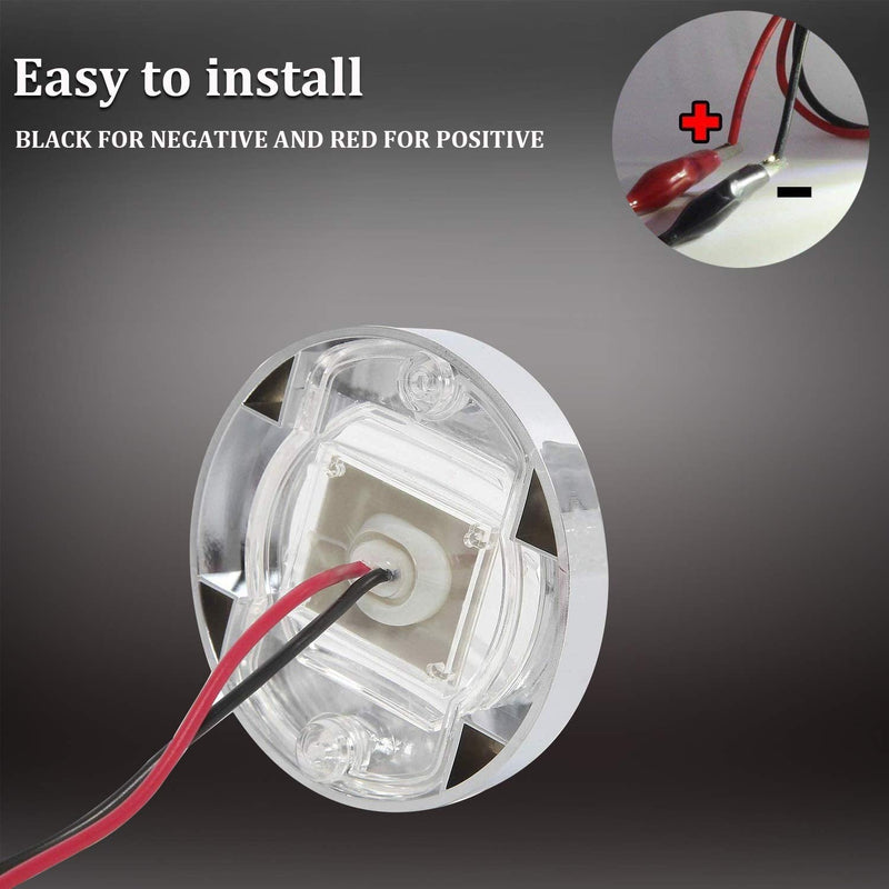 PSEQT 3'' Marine Boat Interior Lights,Round 12V Waterproof Deck LED Courtesy Light,White Stern Transom Anchor Light LED Night Fishing Lights Surface mount (2PCS) White - BeesActive Australia