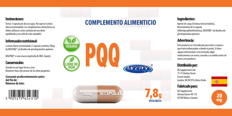 Hepatica PQQ 20mg 30 Vegan Capsules, Pyrroloquinoline Quinone, 3rd Party lab Tested, High Strength Supplement, Gluten and GMO Free - BeesActive Australia