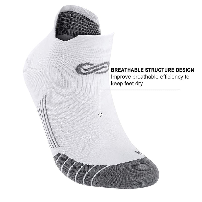 PAPLUS Ankle Compression Sock for Men and Women 2/4/6 Pairs, Low Cut Compression Running Sock with Ankle Support New White(6 Pairs) Small-Medium - BeesActive Australia