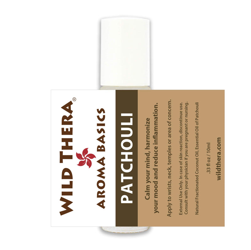 Wild Thera Aroma Basics Roll On: Eucalyptus, Frankincense, Lavender, Patchouli, Peppermint, Tea Tree (Patchouli) - BeesActive Australia