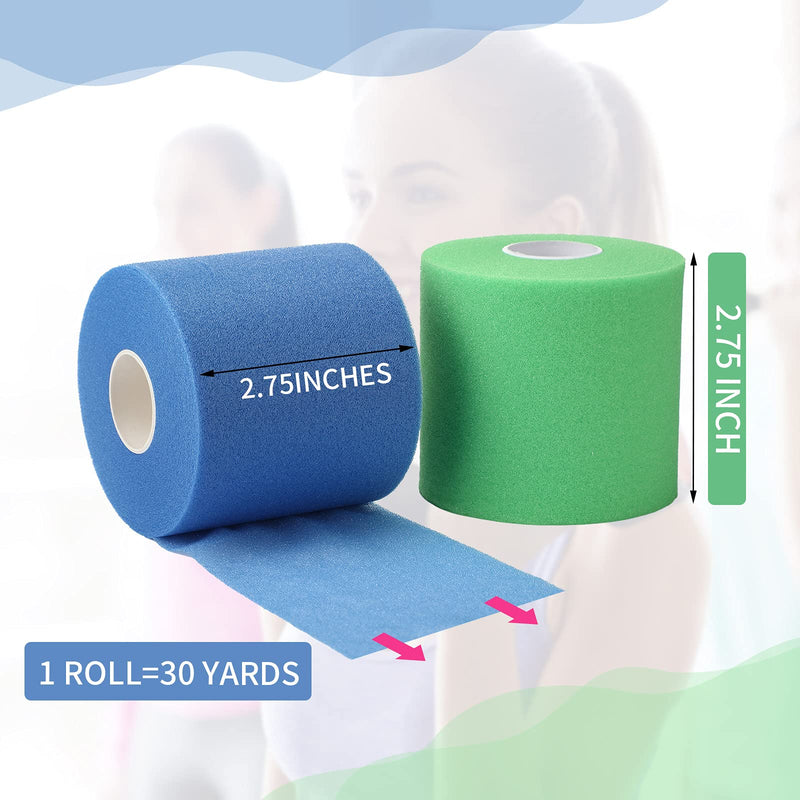 Nuanchu 6 Pieces Foam Underwrap Tape Sports Pre-Wrap Athletic Tape Elastic Underwrap for Ankles Wrists Hands and Knees (Multicolor) Multicolor - BeesActive Australia