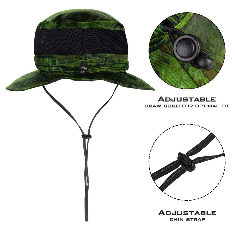 [AUSTRALIA] - KastKing Sol Armis UPF 50 Boonie Hat - Sun Protection Hat, Fishing Hat, Beach & Hiking Hat, Paddling, Rowing, Kayaking Hat E: Prym1 Ambush 