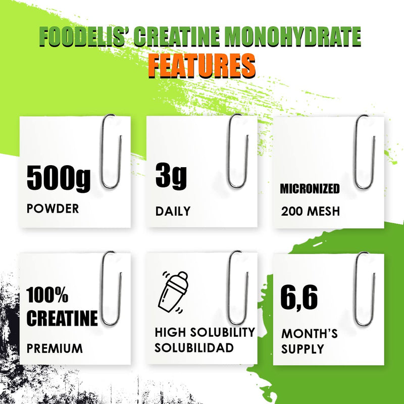 Creatine Monohydrate Powder After or Pre Workout 500 Grams 166 Servings Gym Supplement for Men & Women Vegan Gluten Free Tasteless Increase Physical Performance and Muscle Strength Scoop Included 500G - BeesActive Australia