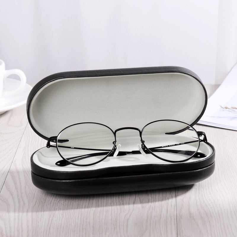 rosenice Contact Lens Case and Glasses Case - 2 in 1 Double Sided Eye Contact Case with Built-in Mirror, Tweezer and Contact Solution Bottle - Portable Contact Lens Storage Box for Travel, Black - BeesActive Australia