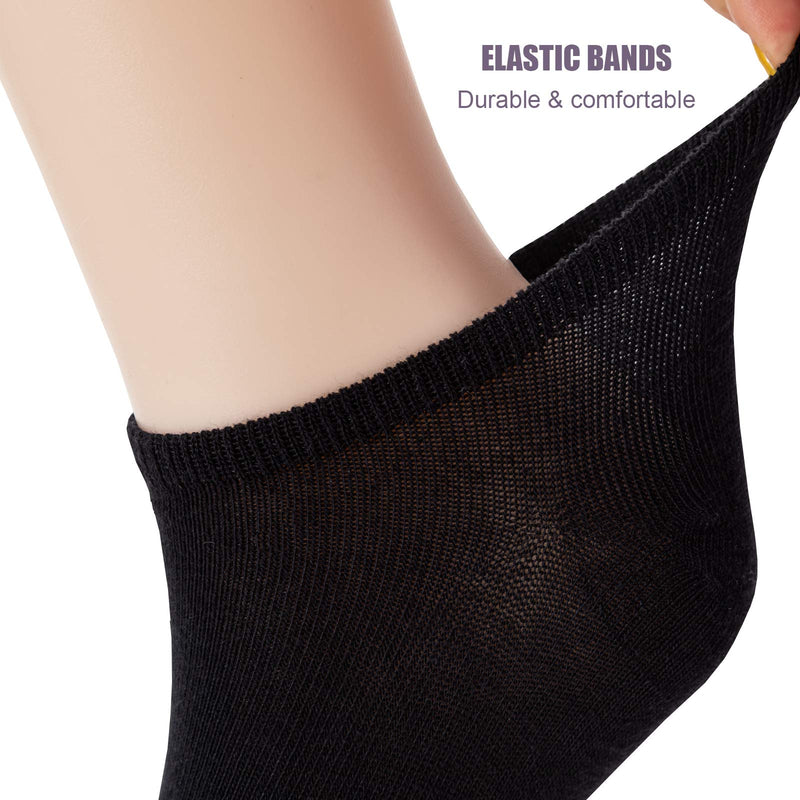 Luriesal No Show Socks for Women Ladies Colorful Short Ankle Socks Cotton Every Day Athletic Low Cut Socks C-black-6pack - BeesActive Australia