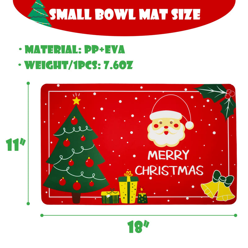 Vannon Christmas Dog Cat Food Mat, Dog Mat for Food and Water, Non Slip Waterproof, 11” x 18” 1 pack red - BeesActive Australia