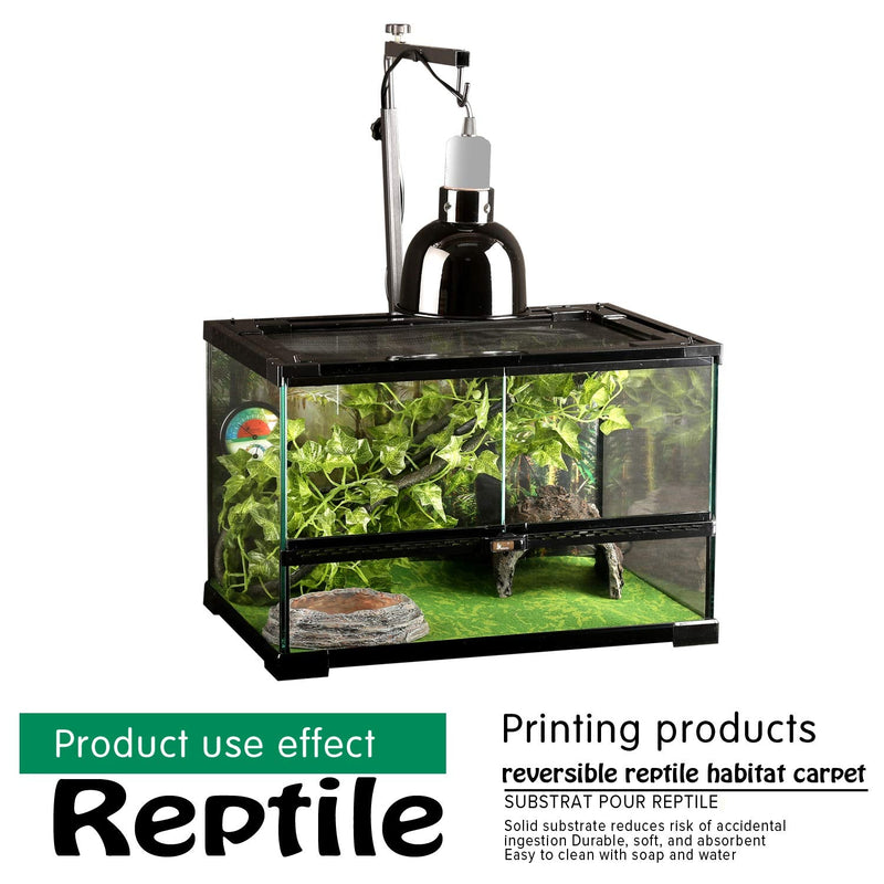 MCLANZOO Reptile Carpet,Pet Terrarium Liner,Reptiles Cage Mat/Substratefor Snakes, Chameleons, Geckos ands Kitchen Use(2sheets) with Tweezers Feeding Tongs printing tropical 20Gallon(30*12in) - BeesActive Australia