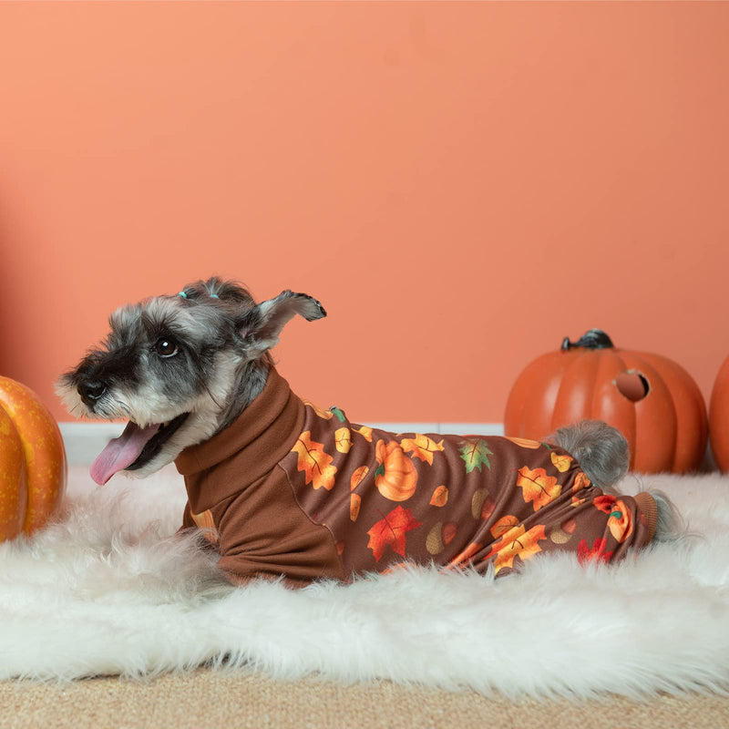 BEAUTYZOO Dog Pajamas Girl Boy Plaid Dog Pjs Puppy Clothes Hair Shedding Cover Doggie Oneies Cat Pjs Doggy Jammies for Autumn Winter Medium Brown - BeesActive Australia