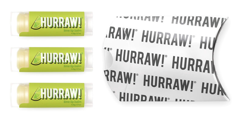 Hurraw! Lime Lip Balm, 3 Pack: Organic, Certified Vegan, Cruelty and Gluten Free. Non-GMO, 100% Natural Ingredients. Bee, Shea, Soy and Palm Free. Made in USA - BeesActive Australia