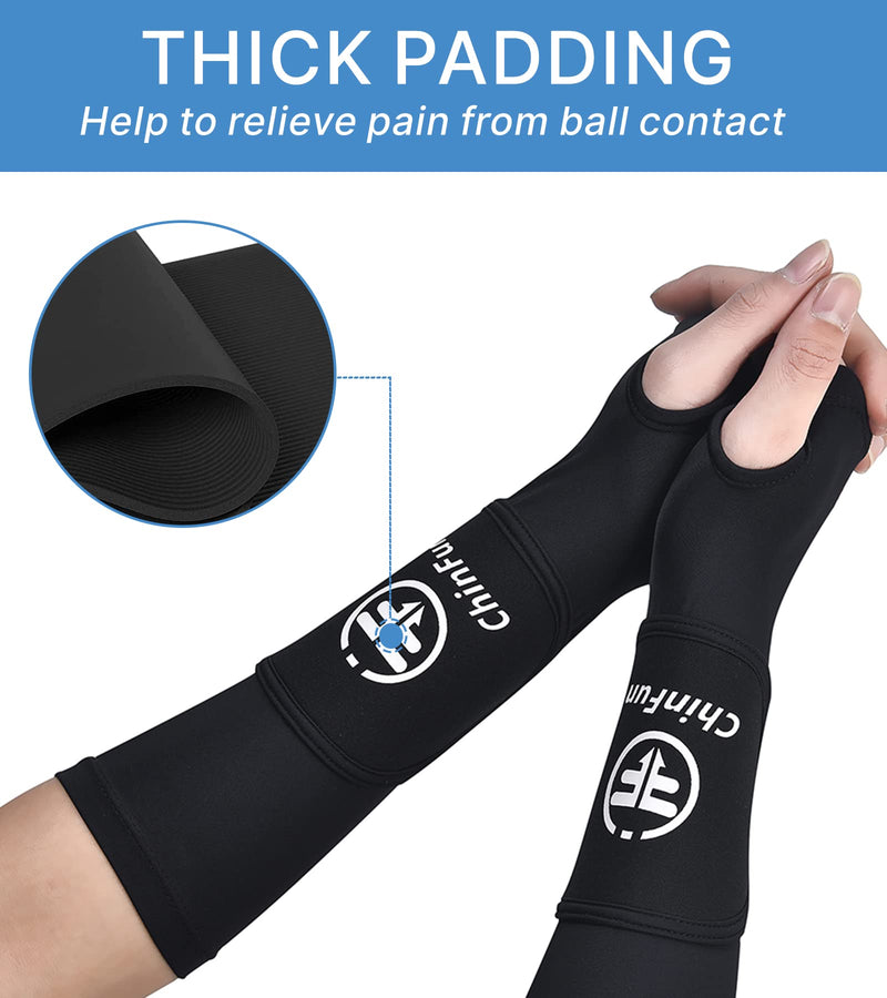 ChinFun Volleyball Arm Sleeves Passing Forearm Sleeves with Protection Pad Volleyball Gear for Youth Girls Women 1 Pair New-black 10" - BeesActive Australia