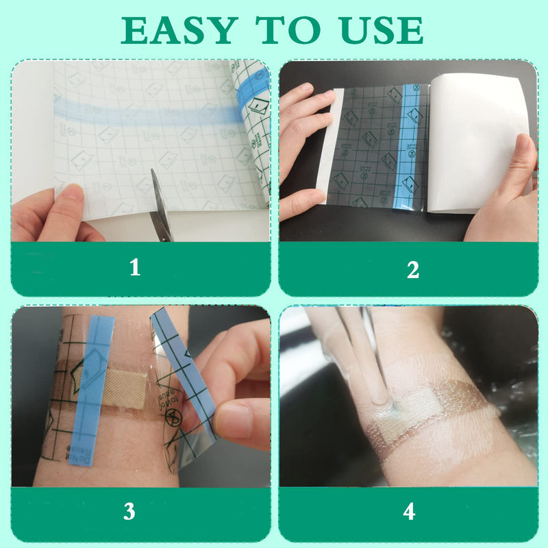 Waterproof Bandages Transparent Film Dressing, Second Skin Healing Protective, Clear Adhesive Bandages Shower Shield Dressing Tape for Tattoos Aftercare Swimming(6 Inch x 2 Yard) 6 Inch x 2 Yard - BeesActive Australia