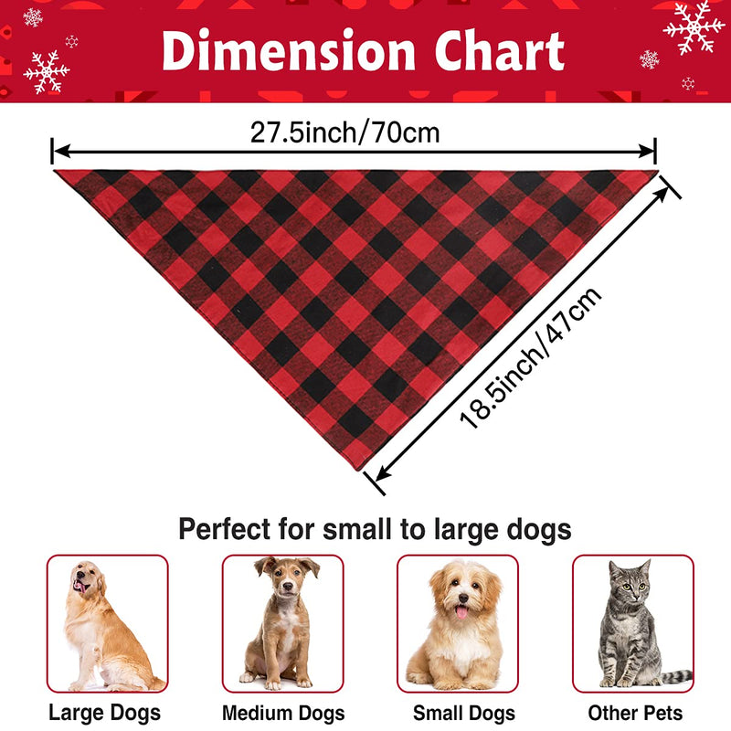 Kytely Buffalo Plaid Dog Bandanas, Triangle Reversible Pet Scarf for Boy and Girl Triangle Bibs for Small Medium Large Dog Cat Red+Green - BeesActive Australia