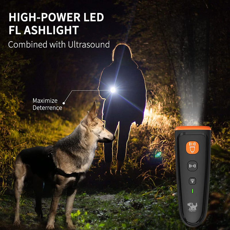 Ultrasonic Dog Training Device, Sonic Bark Deterrent, Handheld Rechargeable Anti Barking Device, Modes: Beep, Ultrasonic, Flashlight+Ultrasonic, 16.7ft Effective Control Range Indoor & Outdoor - BeesActive Australia