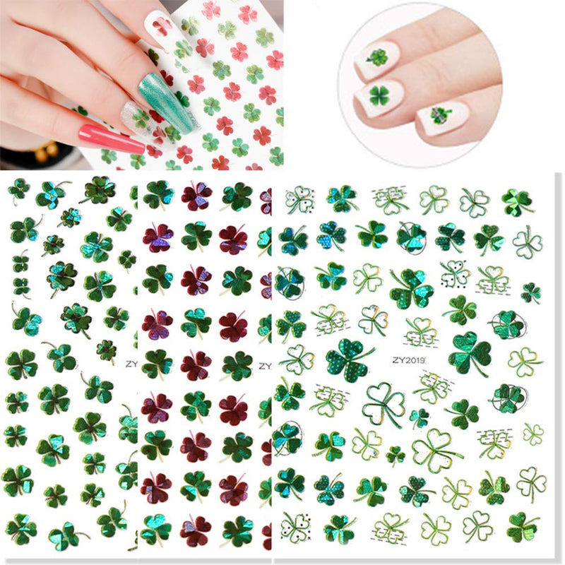 400 Pieces St. Patrick’s Day Nail Stickers Decals Self-Adhesive Design Nail Art Sticker Glitter Green Hat Nail Design Decorations for Kids Girls Women St. Patrick’s Day Nail Art Decoration 6 Sheets - BeesActive Australia