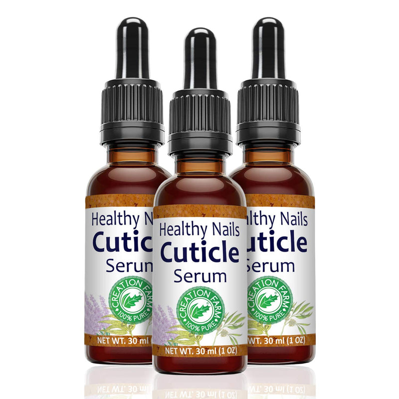 Creation Farm Cuticle Healthy Nail Serum, Treatment Blend for Better Looking Nails with Tea Tree Oil Oregano Evening Primrose Moisturizes Helps Rigid Cuticles, 30 ml - BeesActive Australia