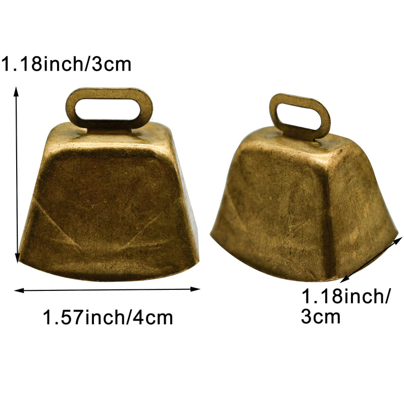 Pinenjoy 17Pcs Copper Grazing Bells Small Metal Cowbell 40mm Bronze Bell for Horse Goat Dog Cattle Farm Animal Pet Anti-Theft - BeesActive Australia