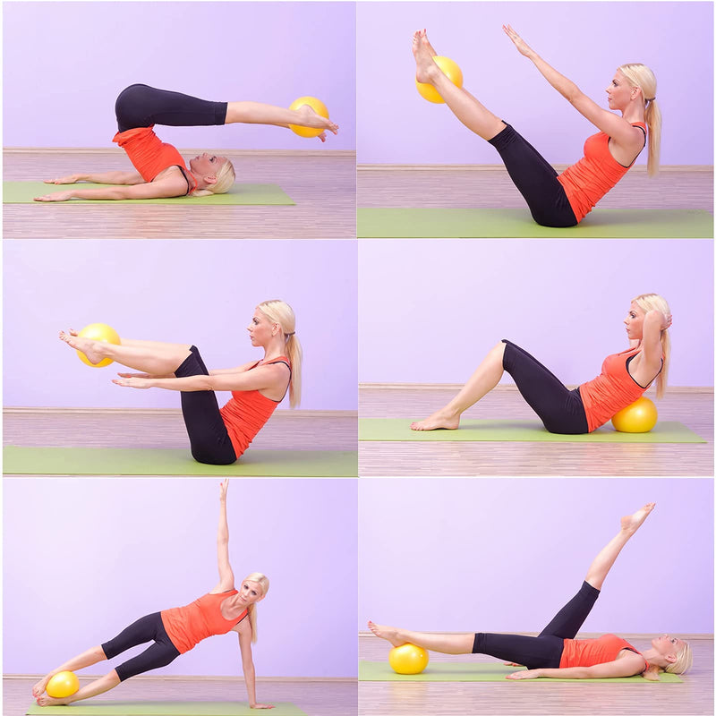 Pilates Exercise Ball Mini 6 Inch Yoga Barre Small Bender Workout Fitness Balance Physical Therapy Squishy Balls,Improves Stability Core Training Equipment for Home Blue - BeesActive Australia
