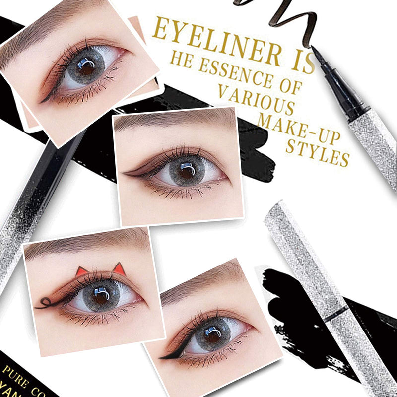 Eyeliner Starry sky Eyeliner, Long Lasting Waterproof and Smudgeproof(Black) (black-2pc) black-2pc - BeesActive Australia