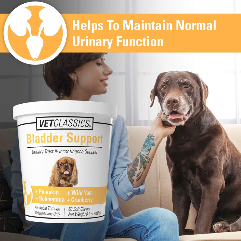 Vet Classics Bladder Support Urinary Tract & Incontinence Dog Supplement – Maintains Bladder Health for Dogs, Helps with Pet Incontinence – Soft Chews, Tablets – 60 Ct. 60 Soft Chews - BeesActive Australia