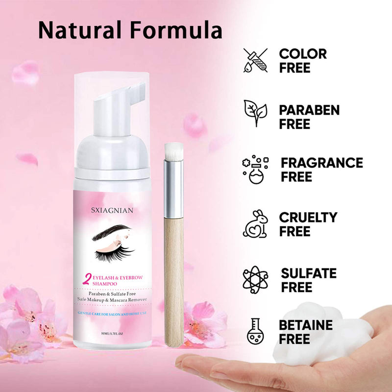 Eyelash Extension Cleanser, Eyelash Extension Eyelid Foam Cleanser Mascara Foam Shampoo Gentle Formula for Sensitive people/Paraben & Sulfate Free/Remove Eye Makeup & Oil & Dust/For Salon and Home Use - BeesActive Australia