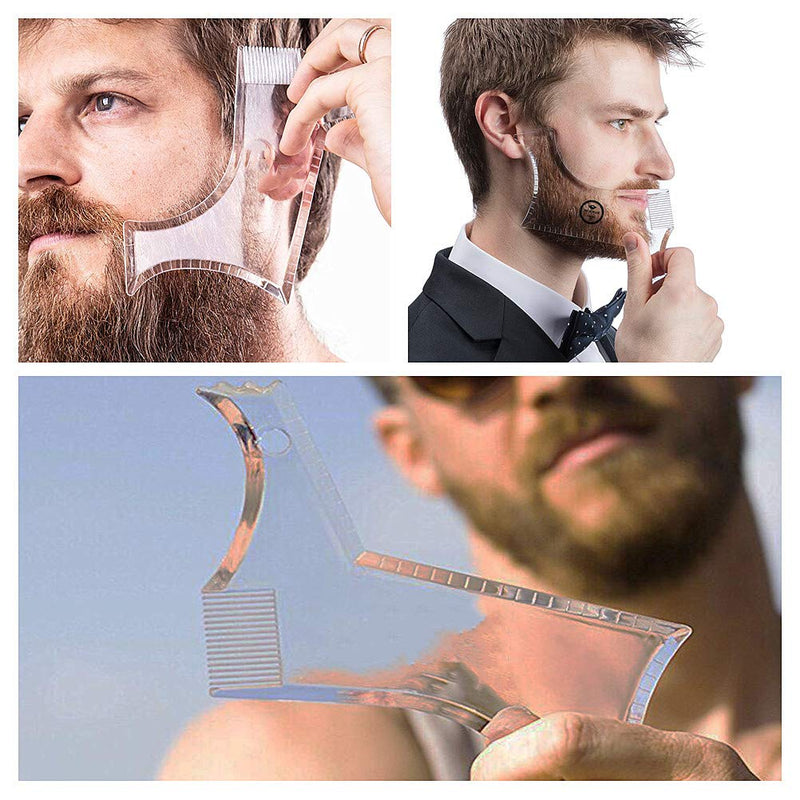 Beard Shaper Template Beard Shaping Tool Transparent Styling Comb for Goatee Mustache for Men - BeesActive Australia