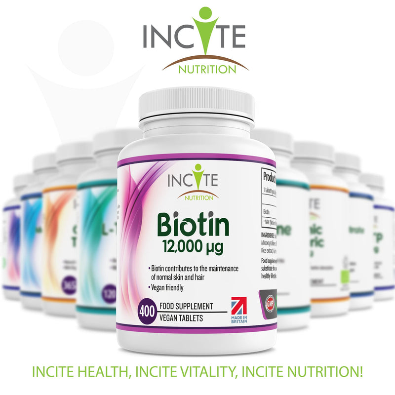 Biotin Hair Growth Supplement 12,000mcg - 400 Tiny 6mm Tablets (Full Year Plus Supply) - Biotin Hair Growth Tablets for Men & Women Biotin Tablets Hair Supplements Hair Support Made in The UK Biotin 12,000mcg - BeesActive Australia