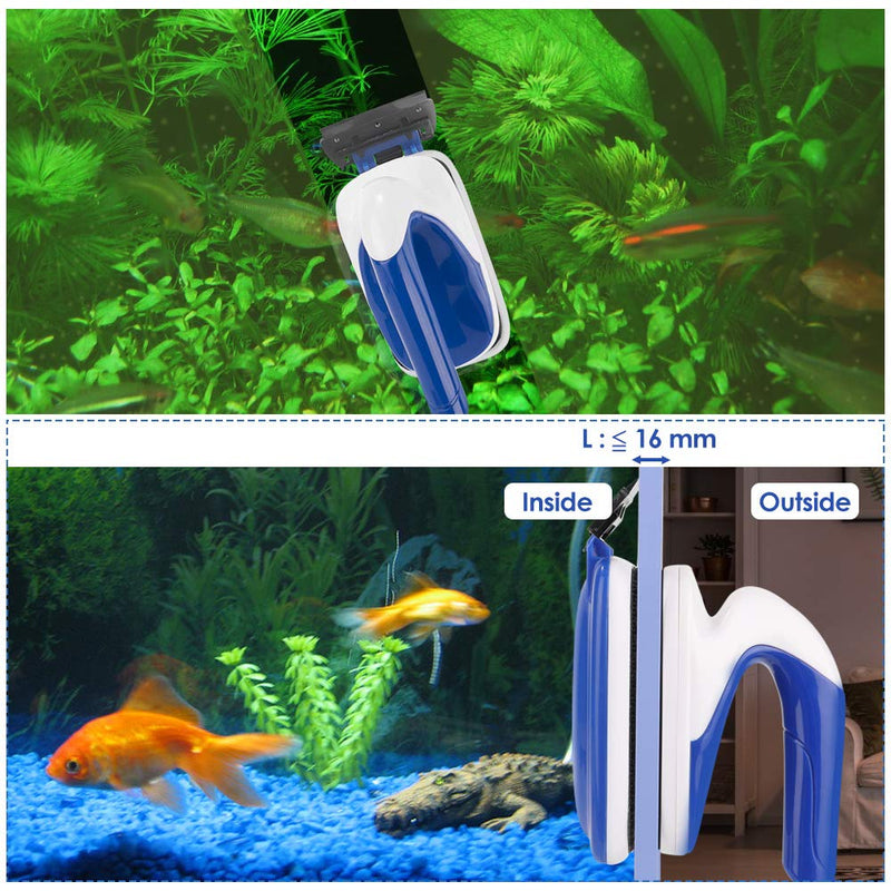 Lukovee Magnetic Aquarium Algae Scrapers Fish Tank Cleaner, Strong Magnet Scratch-Free Glass Cleaner Floating Aquatic Clean Brush with Easy Use Solid Handle L: 20~38'' (Recommended Glass Length) - BeesActive Australia